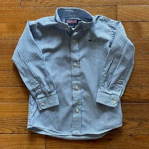 Vineyard Vines gingham button down whale shirt size 4T
